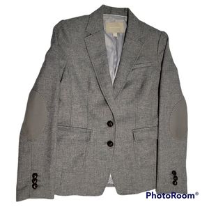 Banana Republic Women's Blazer Light Gray Size 8 Deco Patches on Elbows